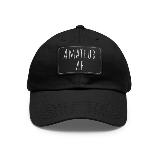 Hat with Leather Patch (Rectangle) - Amateur AF