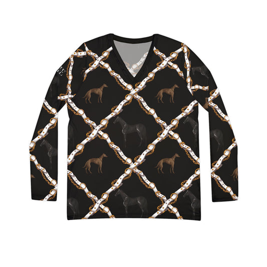 Long Sleeve V-neck - Dogs and Horses