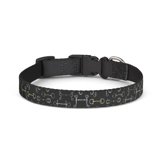 Clip-On Dog Collar — Black Bit Pattern