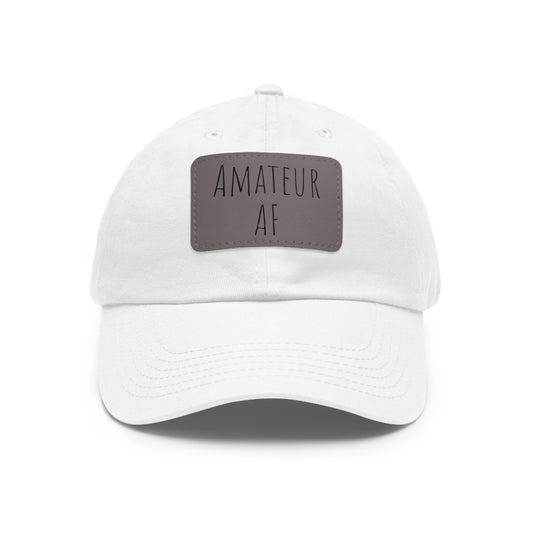 Hat with Leather Patch (Rectangle) - Amateur AF