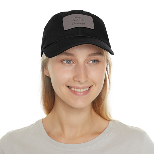 Hat with Leather Patch (Rectangle) - Bridles, Saddles & Champagne