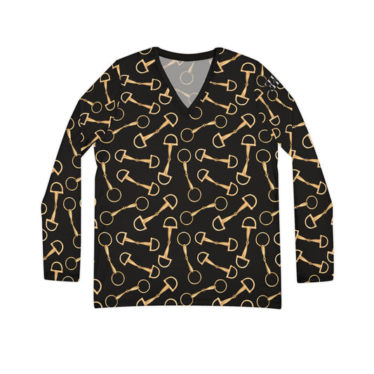 Long Sleeve V-neck -Gold Bits