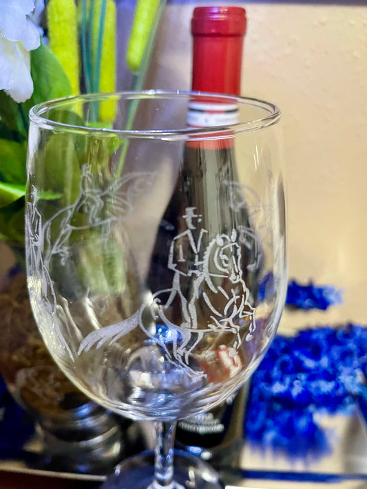 Wine Glass - w/ Stem - Dressage