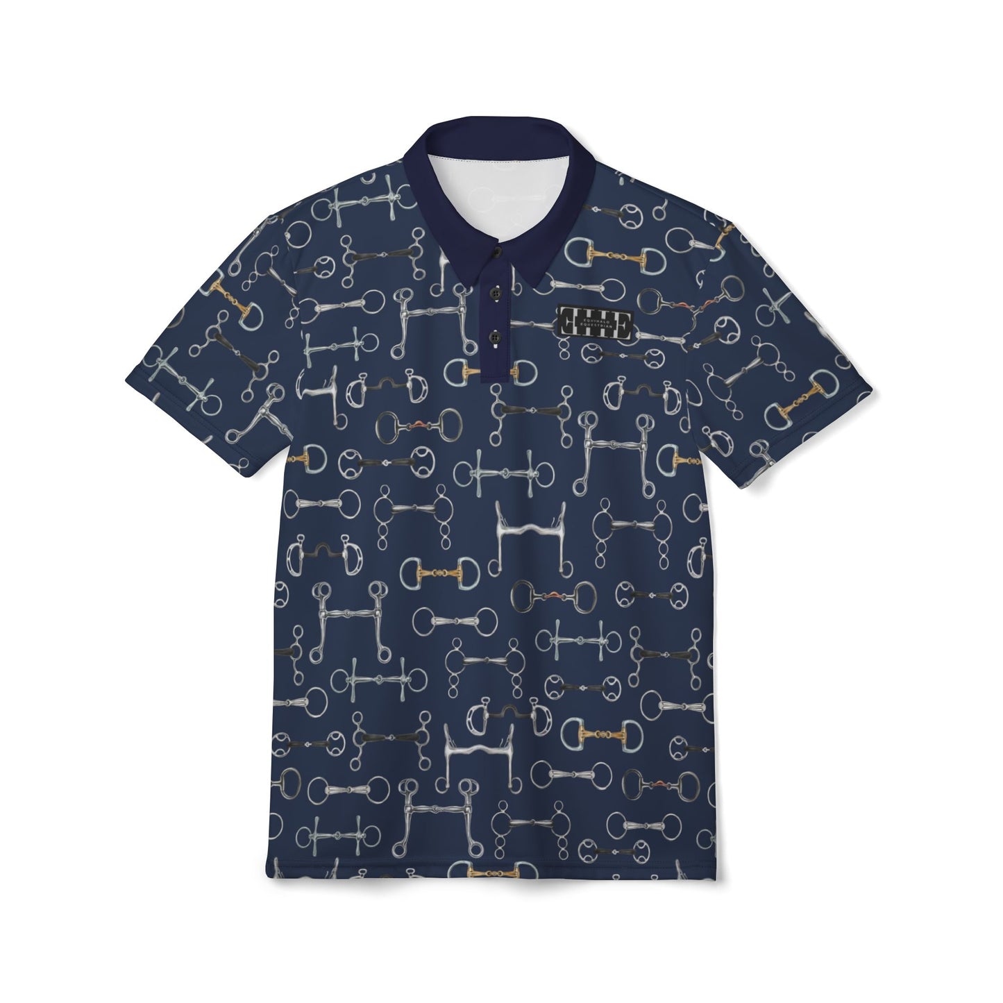 Polo Shirt — Blue Bit Pattern