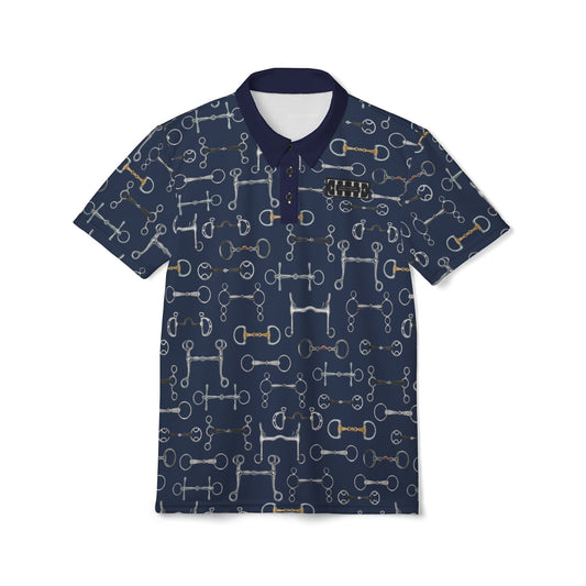 Polo Shirt — Blue Bit Pattern