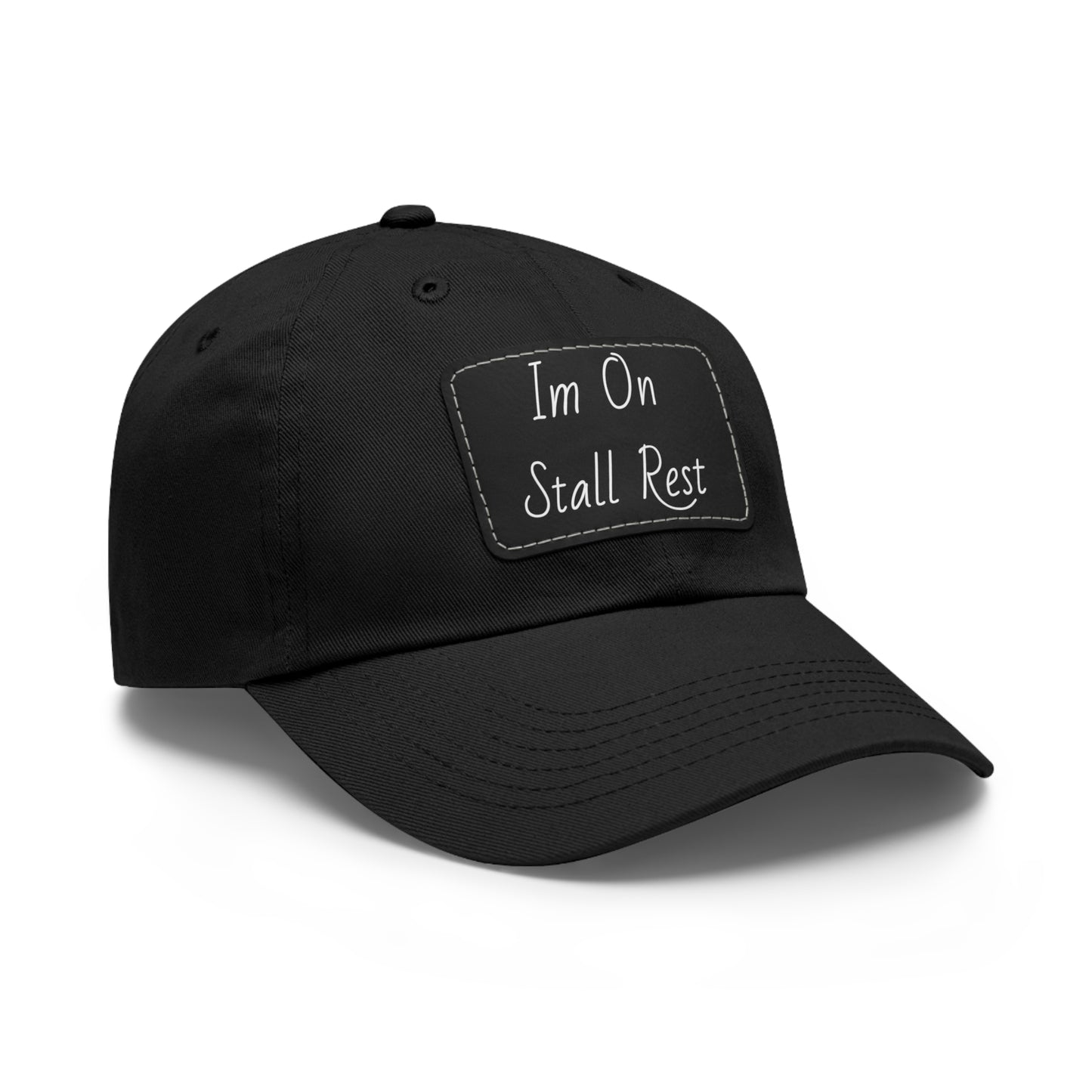 Hat with Leather Patch (Rectangle) - Im On Stall Rest