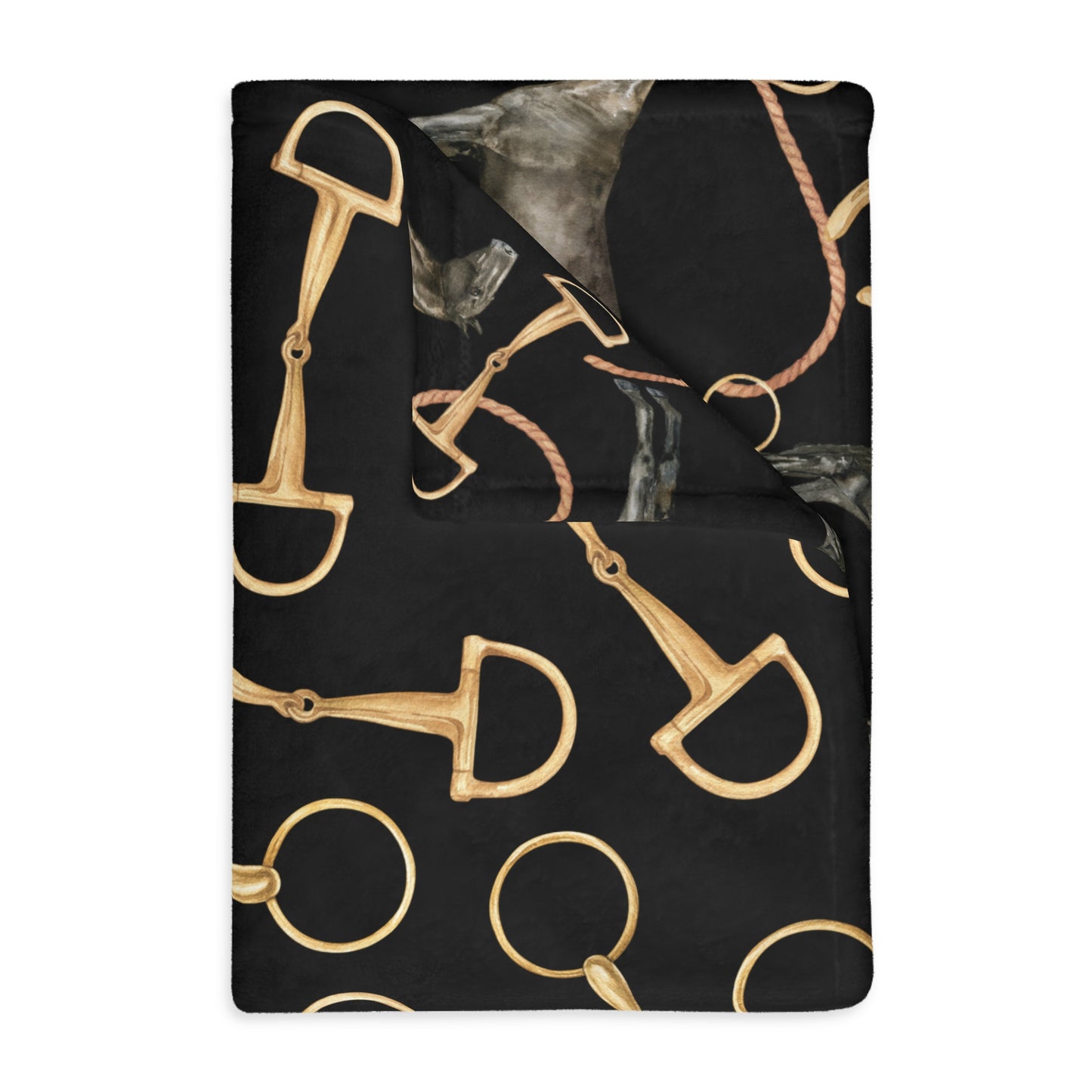 Velveteen Blanket (Two-sided print) - Old Money / Gold Bits