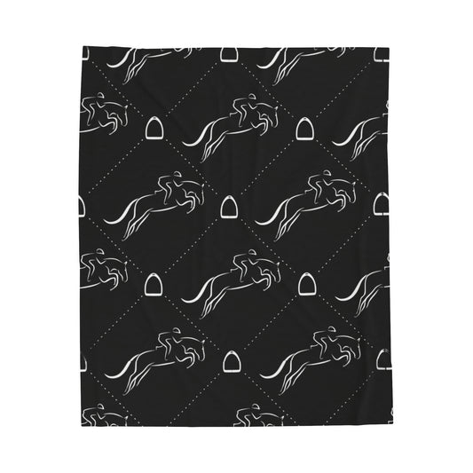 Velveteen Plush Blanket - Jumper Black V1