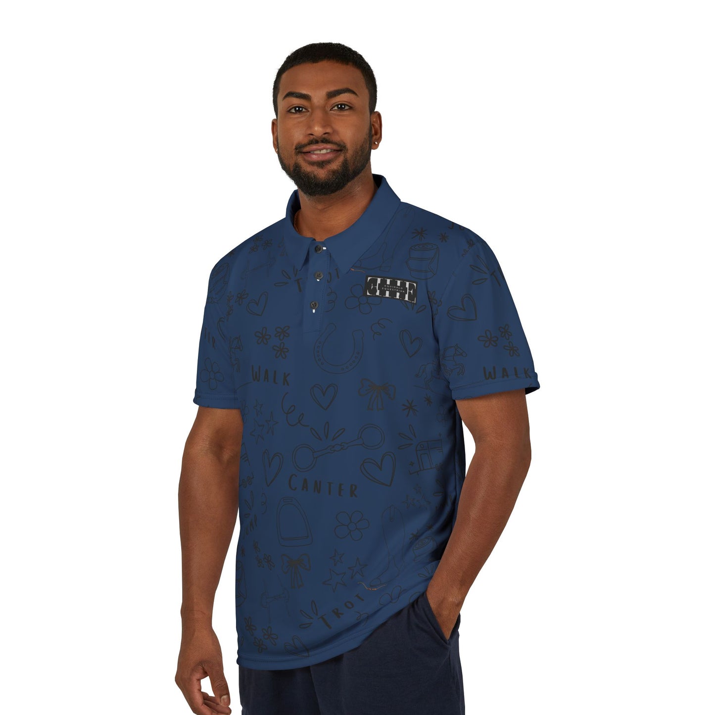 Polo Shirt - Walk, Trot, Canter, Jump - Blue