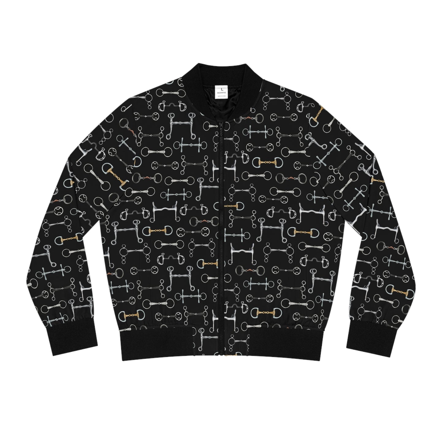 Bomber Jacket - Bits Bits Bits - Black - Womens