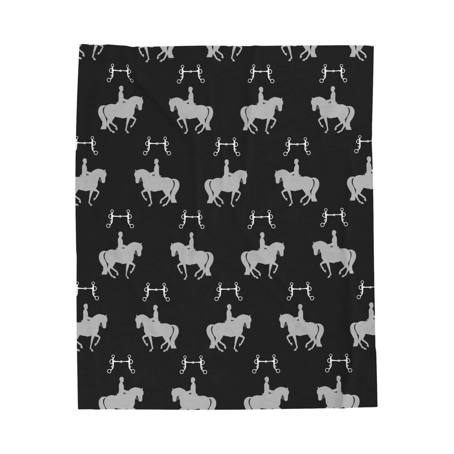 Velveteen Plush Blanket - Dressage Bits Black