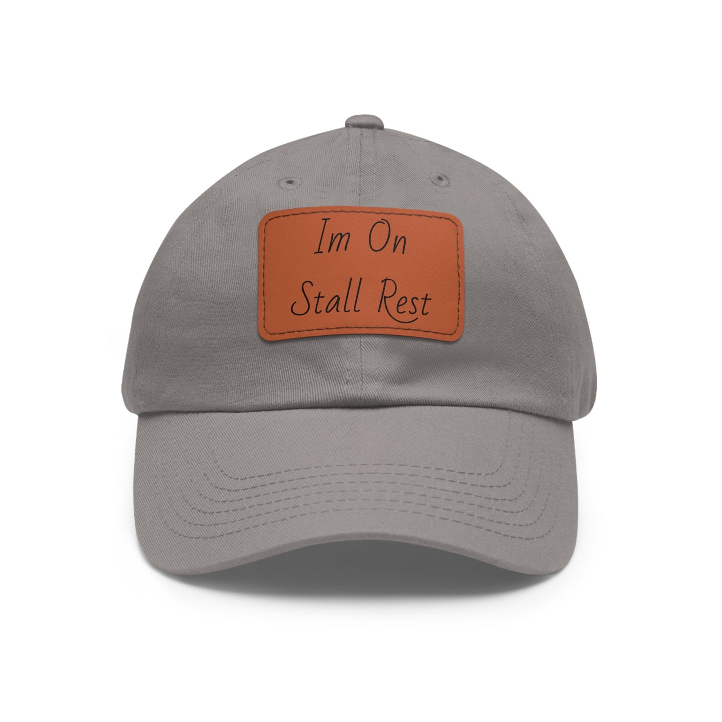 Hat with Leather Patch (Rectangle) - Im On Stall Rest