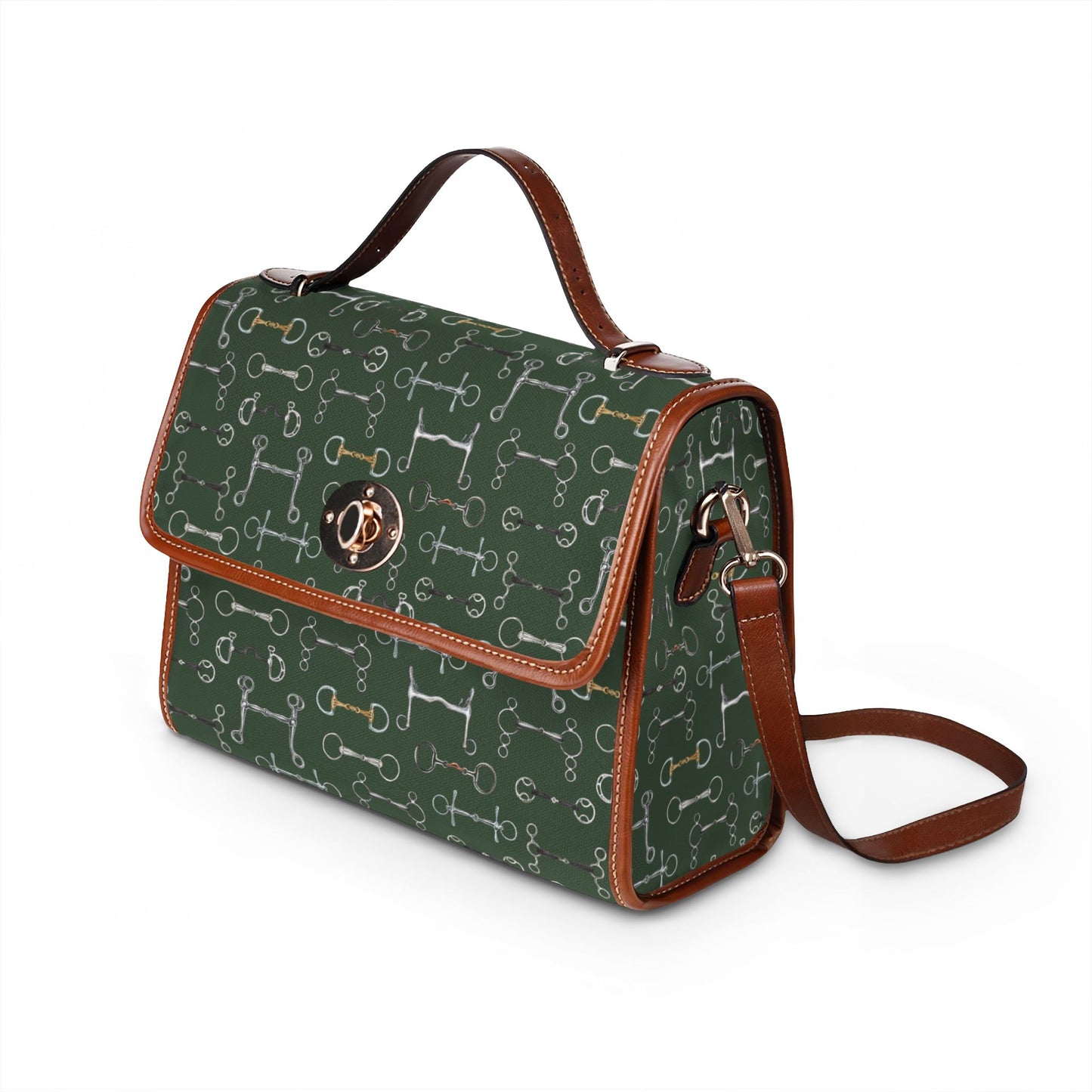 Canvas Handbag — Green Bits