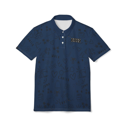 Polo Shirt - Walk, Trot, Canter, Jump - Blue