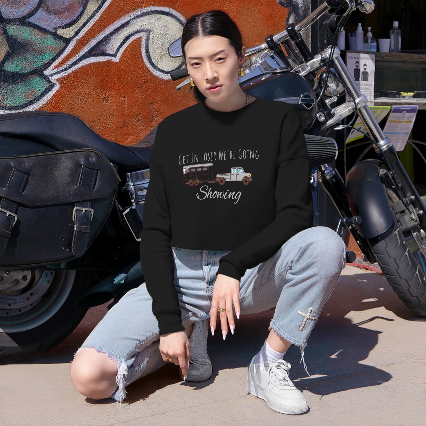 Sweatshirt - Get In Loser We're Going Showing BP (cropped)