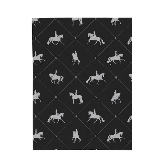 Velveteen Plush Blanket - Dressage Diamonds Black