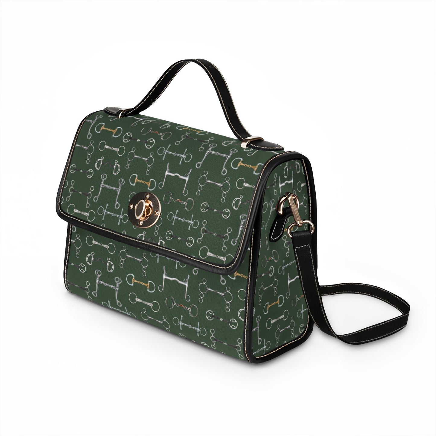 Canvas Handbag — Green Bits