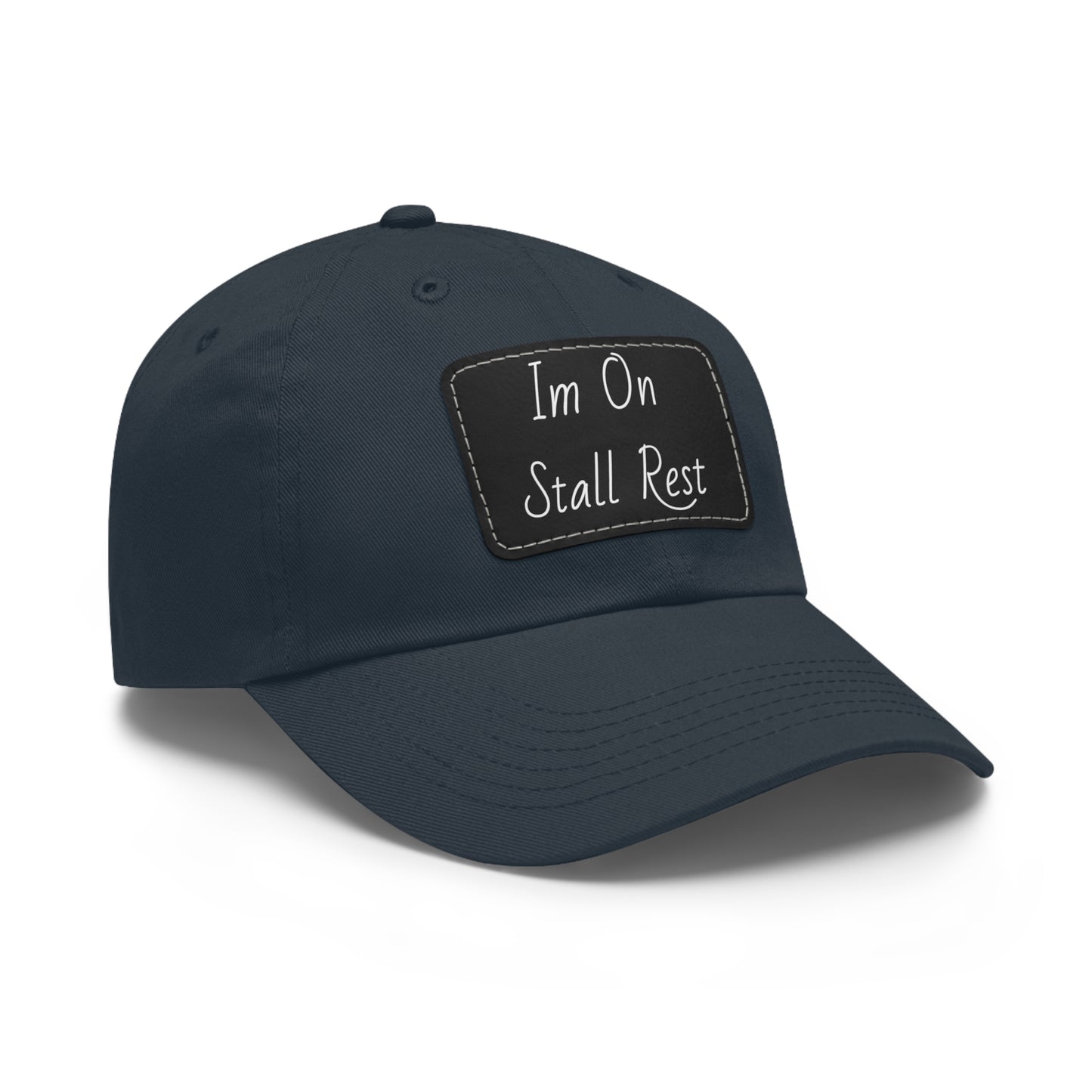 Hat with Leather Patch (Rectangle) - Im On Stall Rest