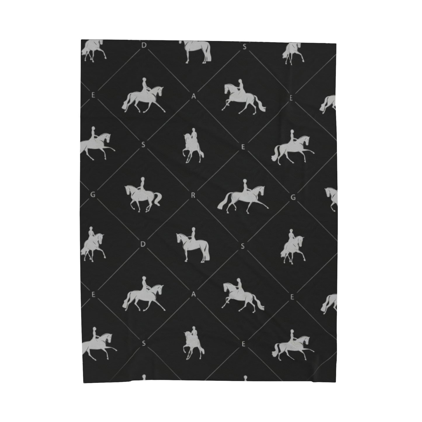 Velveteen Plush Blanket - Dressage Diamonds Black