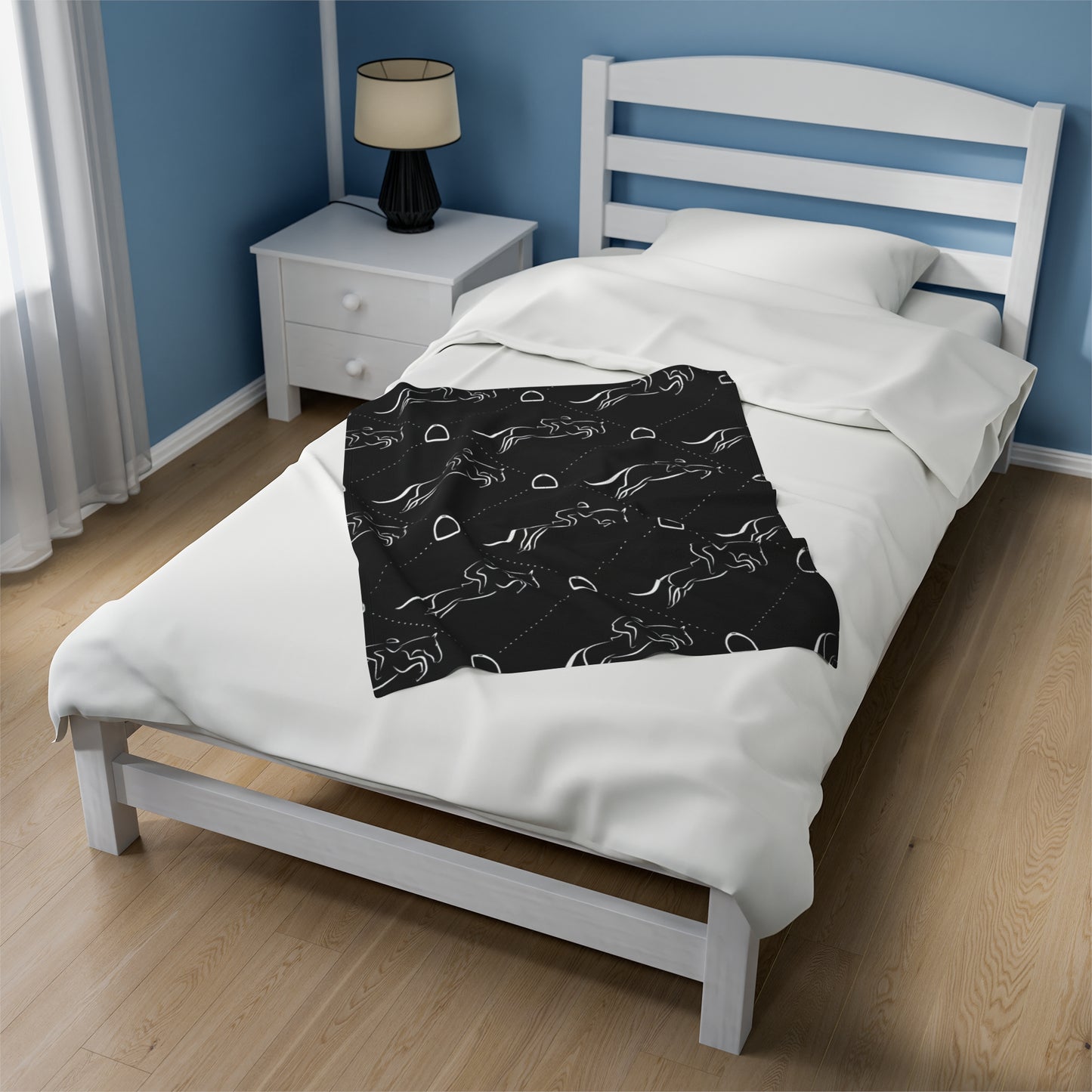 Velveteen Plush Blanket - Jumper Black V1