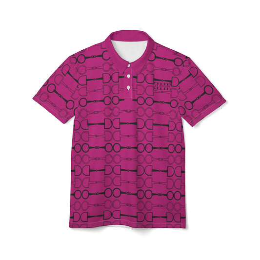 Unisex Polo Shirt - Bits Bits Bits Bits - Pink