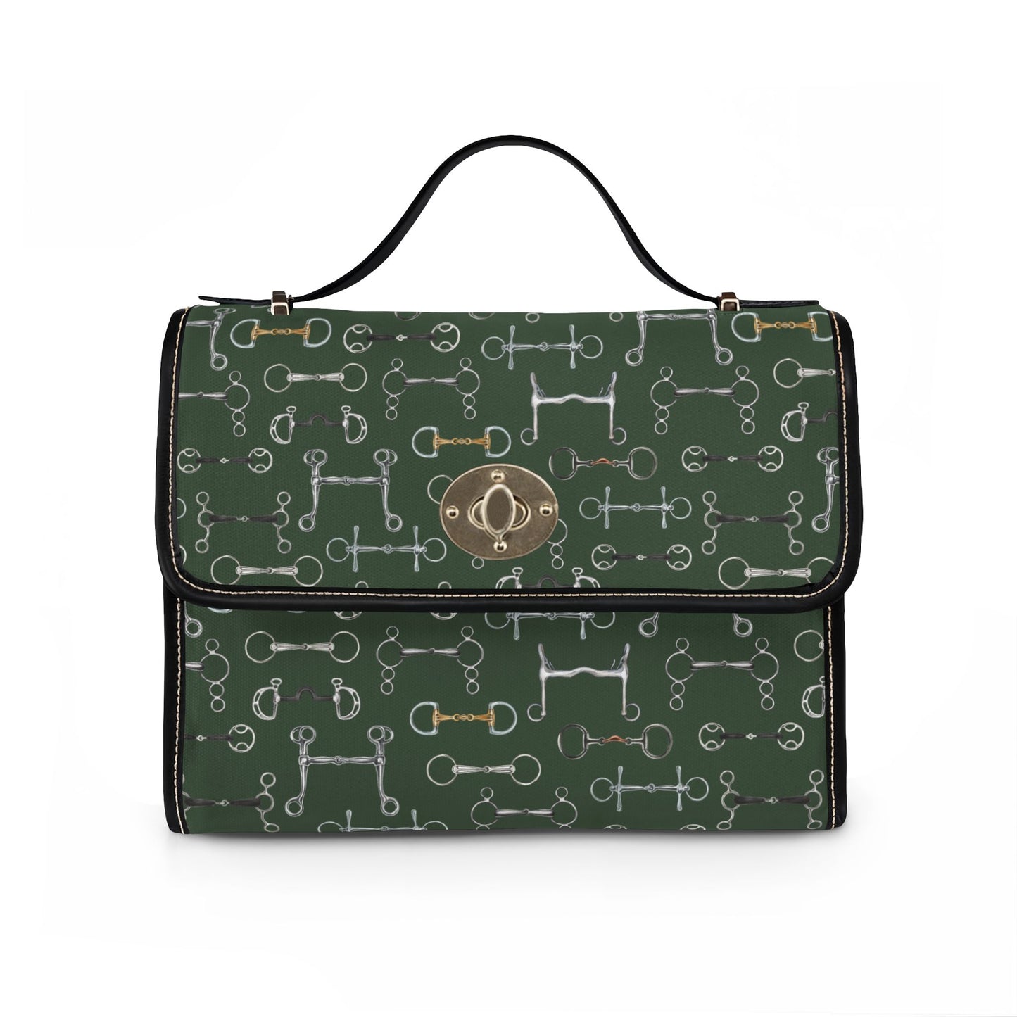 Canvas Handbag — Green Bits