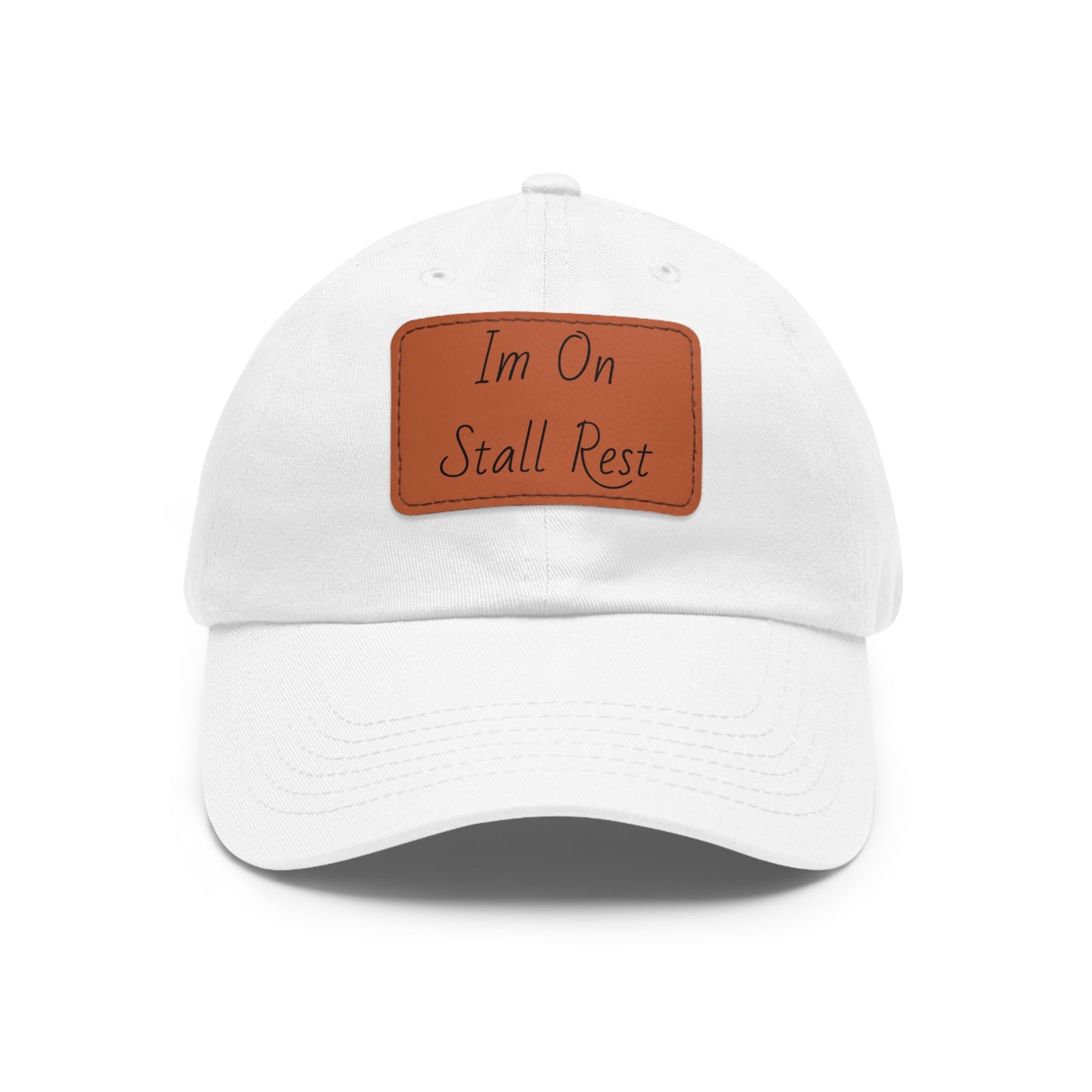 Hat with Leather Patch (Rectangle) - Im On Stall Rest