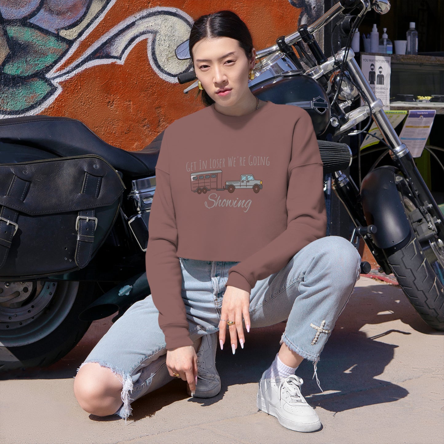 Sweatshirt - Get In Loser We're Going Showing BP (cropped)