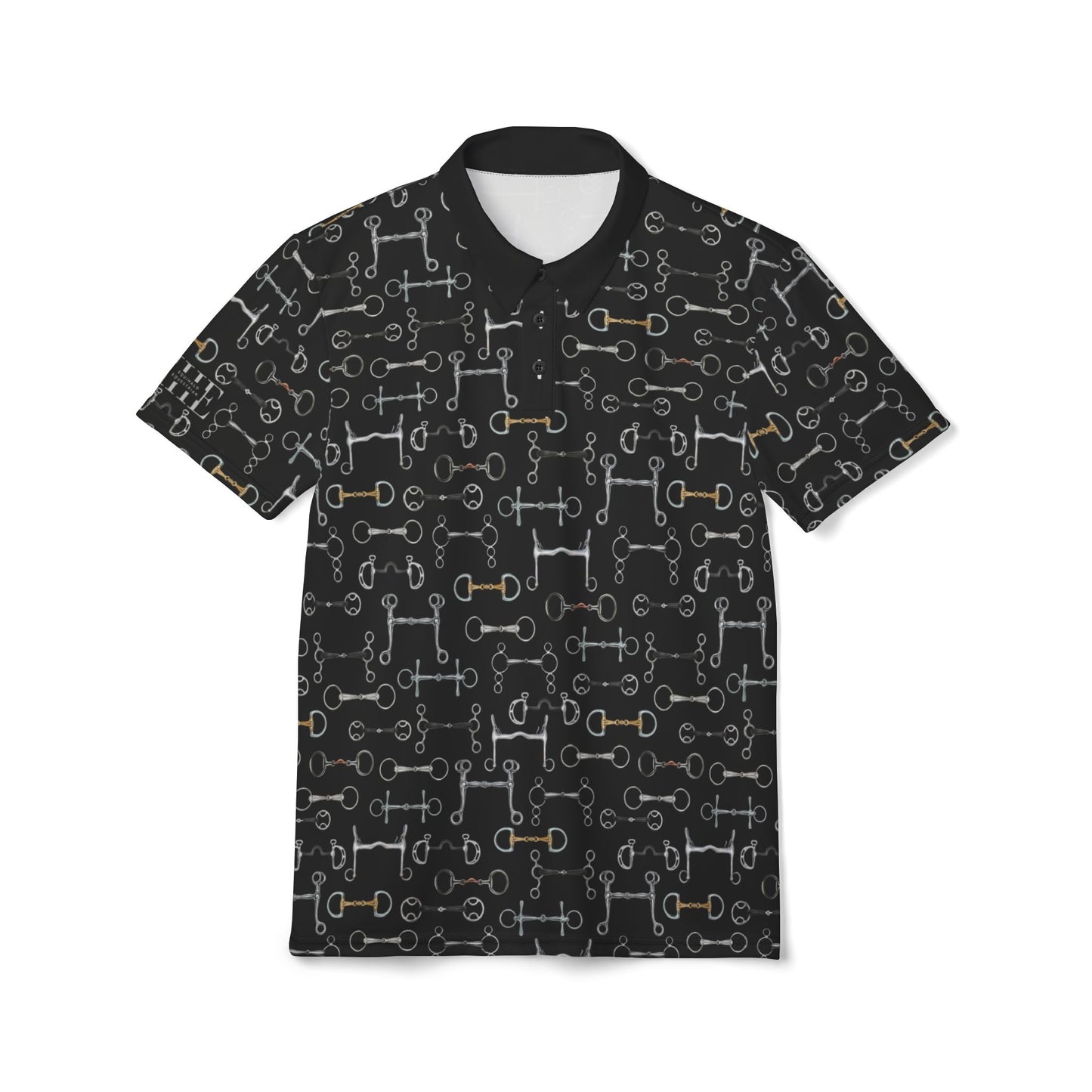 Polo Shirt — Bit Pattern - Black