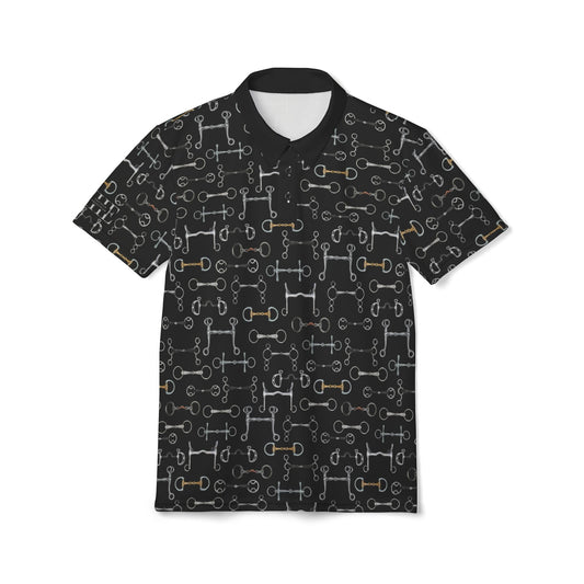 Polo Shirt — Bit Pattern - Black