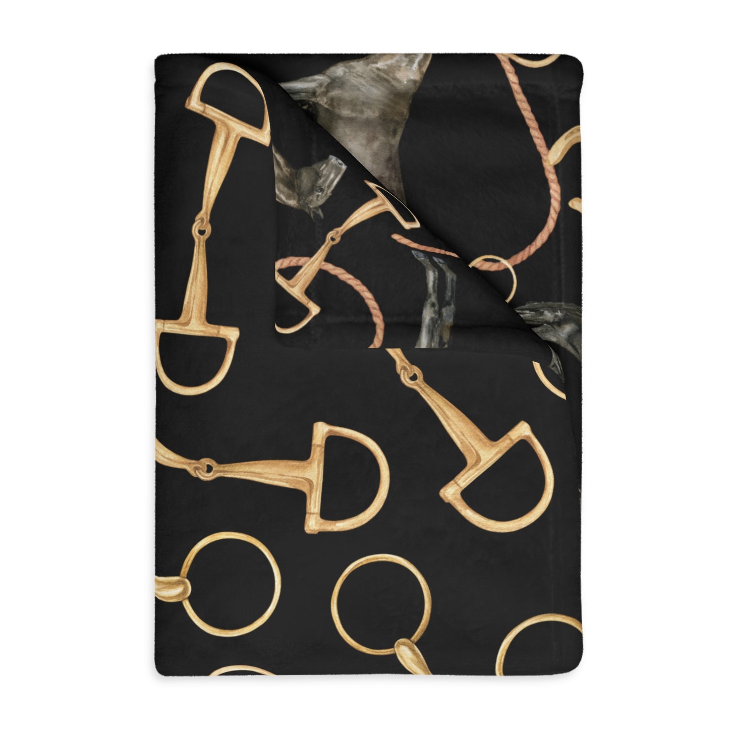 Velveteen Blanket (Two-sided print) - Old Money / Gold Bits