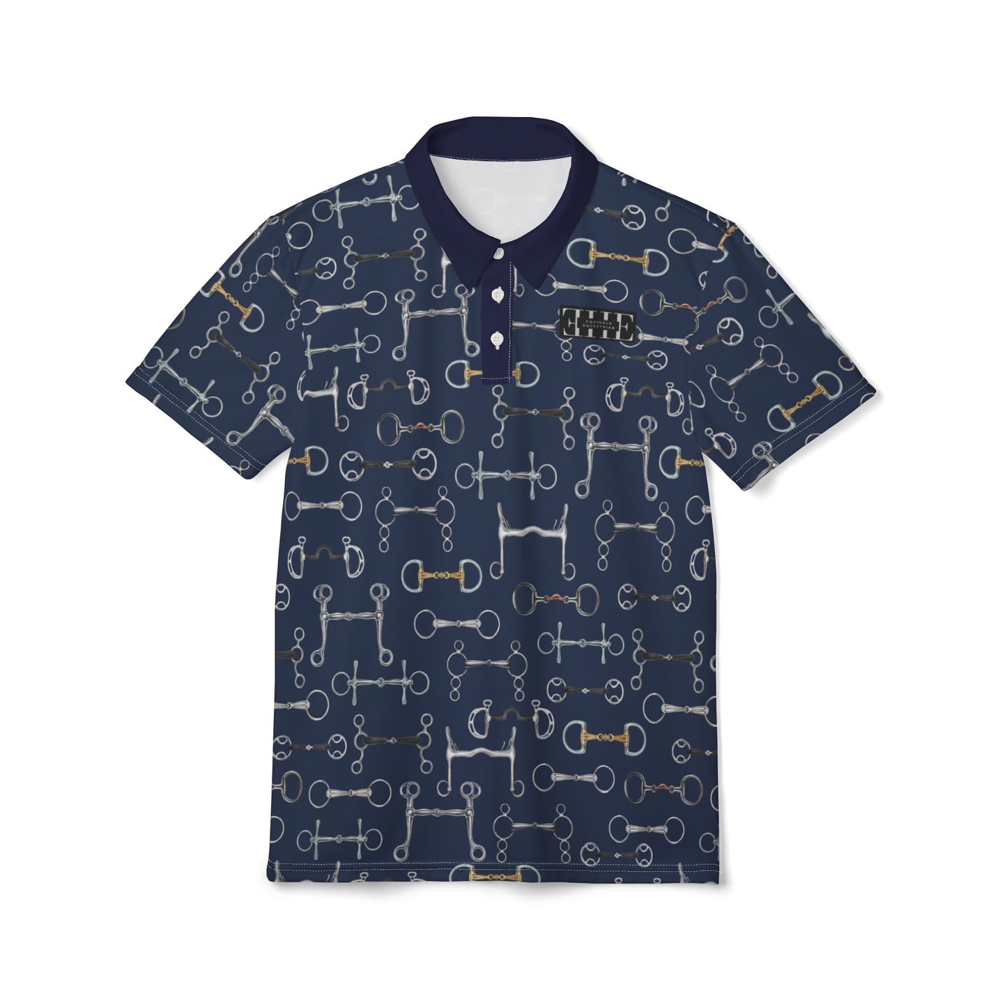 Polo Shirt — Blue Bit Pattern