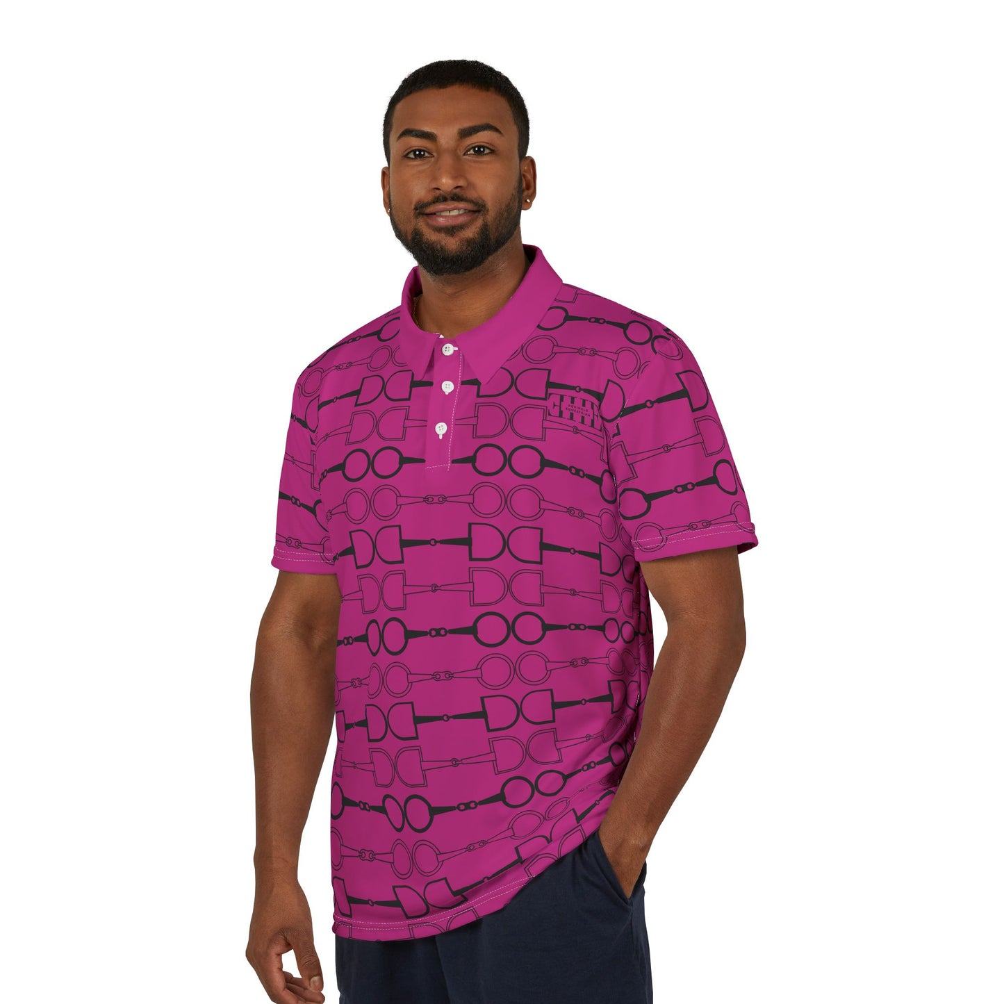 Unisex Polo Shirt - Bits Bits Bits Bits - Pink