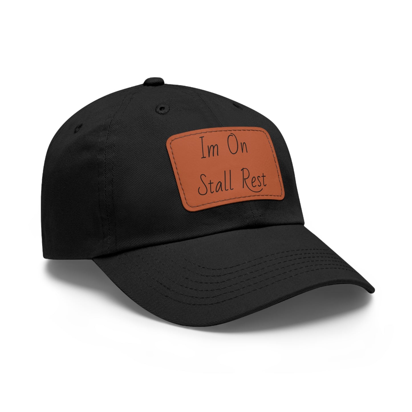 Hat with Leather Patch (Rectangle) - Im On Stall Rest