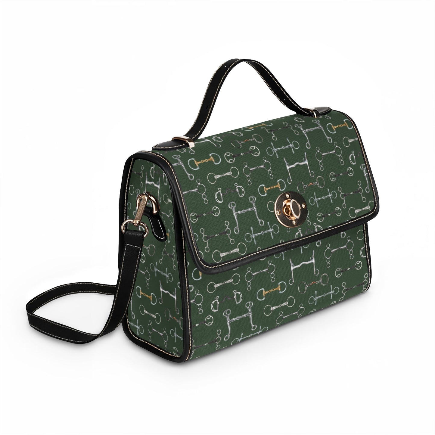 Canvas Handbag — Green Bits