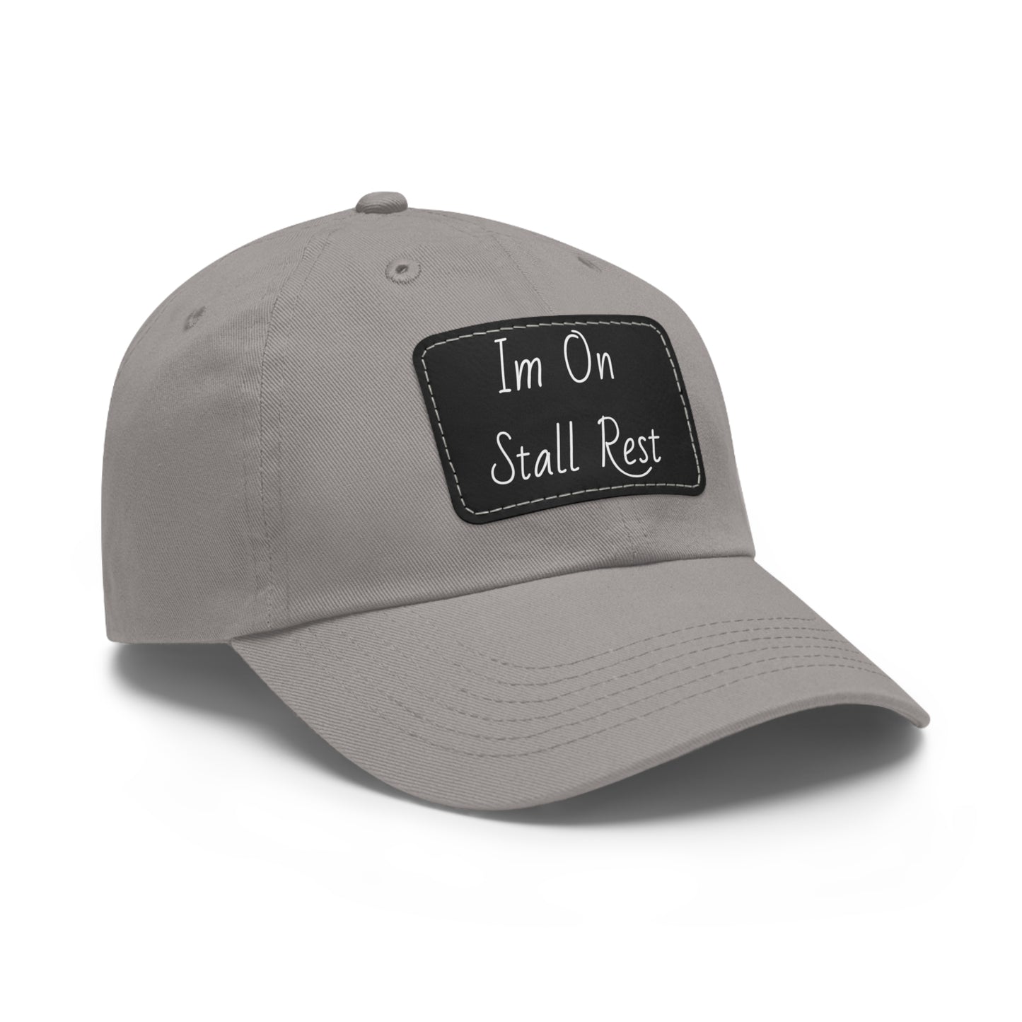 Hat with Leather Patch (Rectangle) - Im On Stall Rest