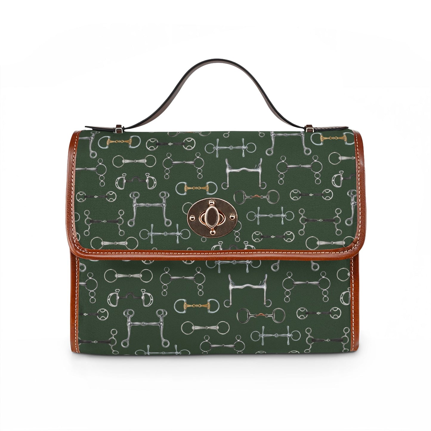 Canvas Handbag — Green Bits