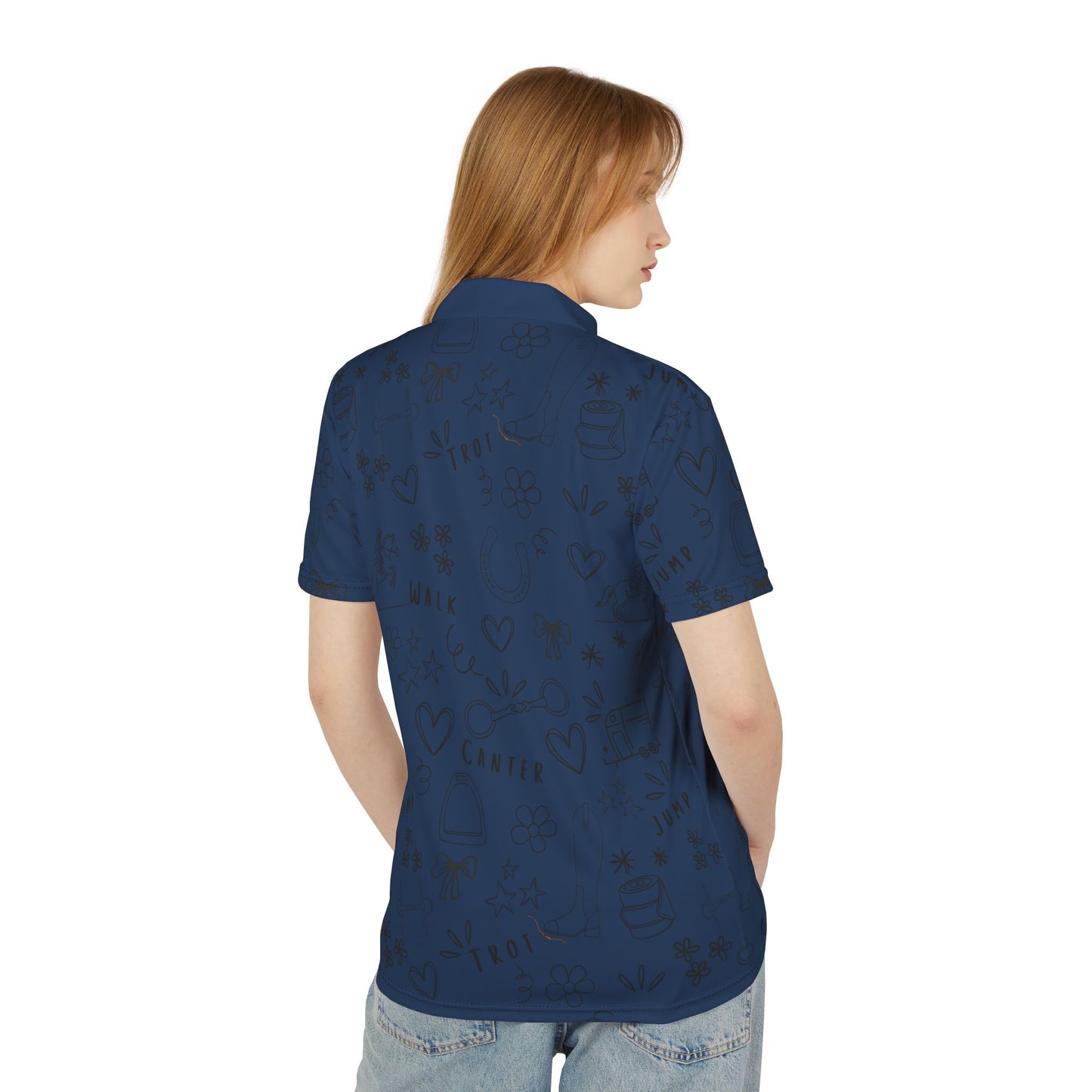 Polo Shirt - Walk, Trot, Canter, Jump - Blue