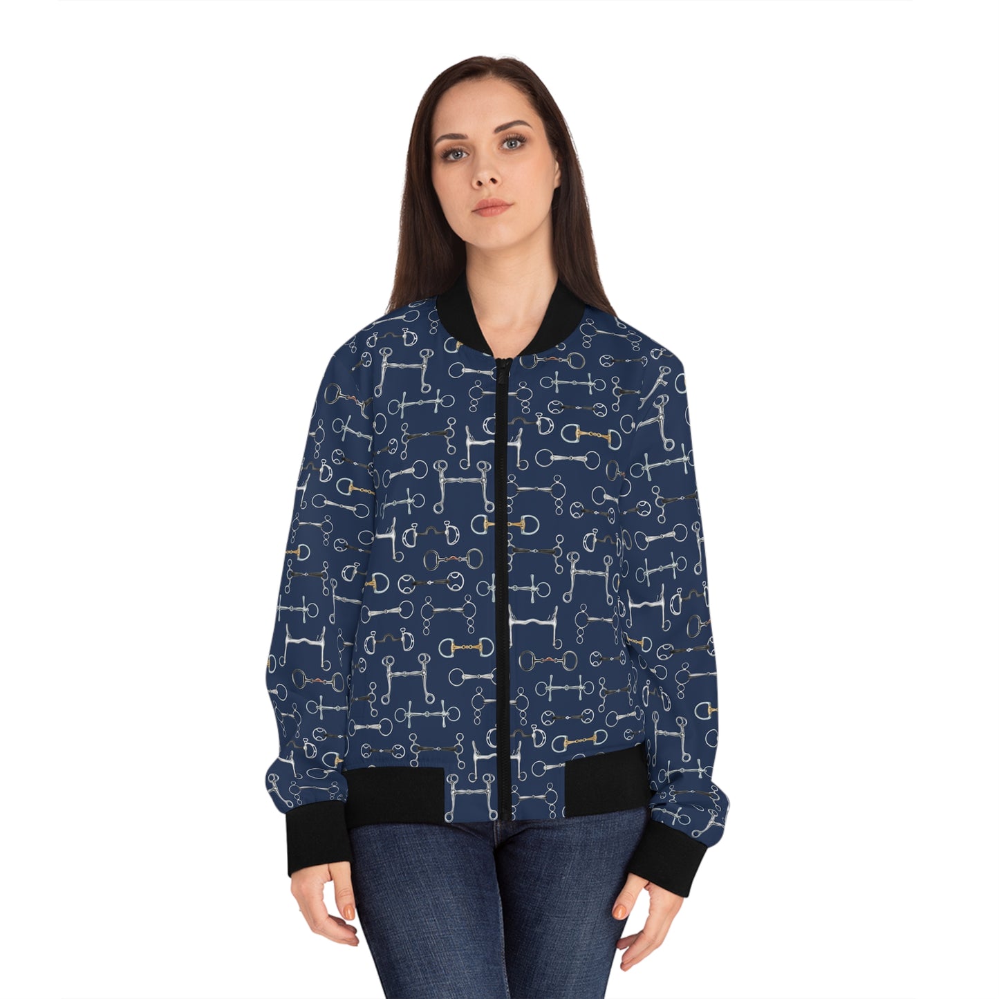 Bomber Jacket - Bits Blue - Womens
