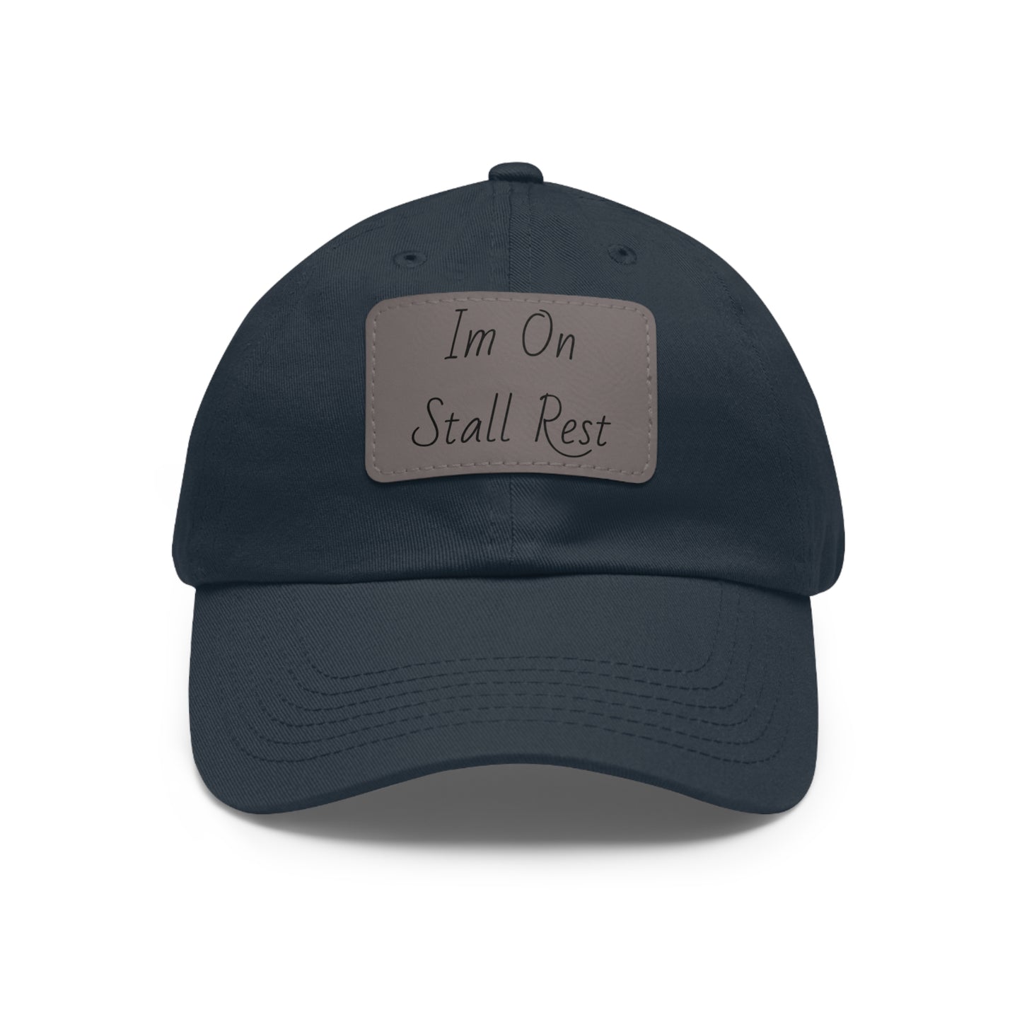 Hat with Leather Patch (Rectangle) - Im On Stall Rest