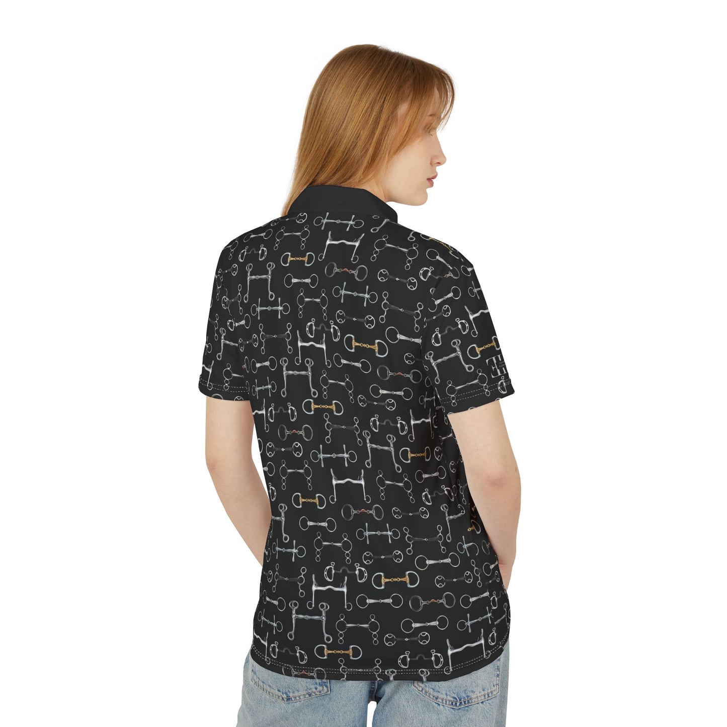 Polo Shirt — Bit Pattern - Black