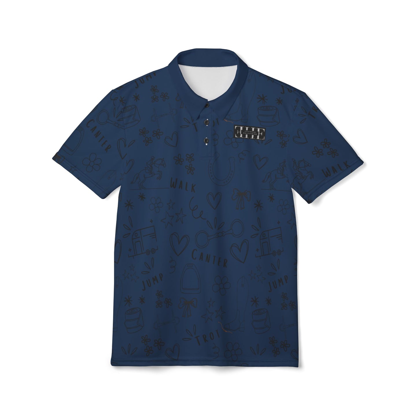 Polo Shirt - Walk, Trot, Canter, Jump - Blue