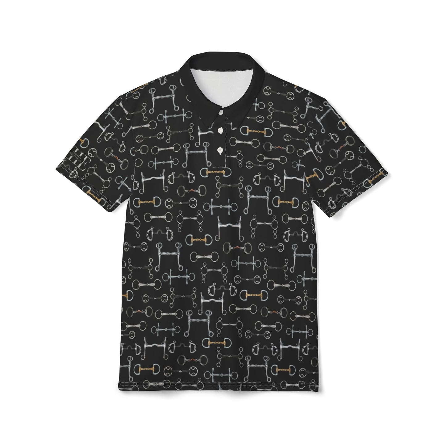 Polo Shirt — Bit Pattern - Black