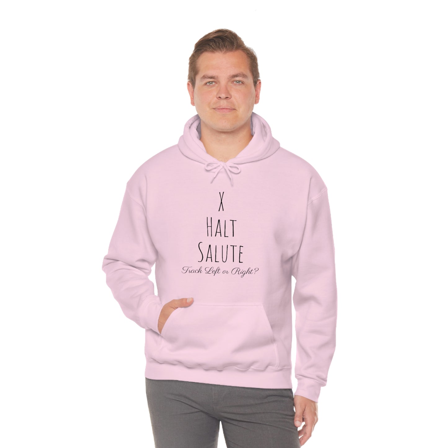 Sweatshirt Hoodie - X, Halt, Salute - Track Left or Right?