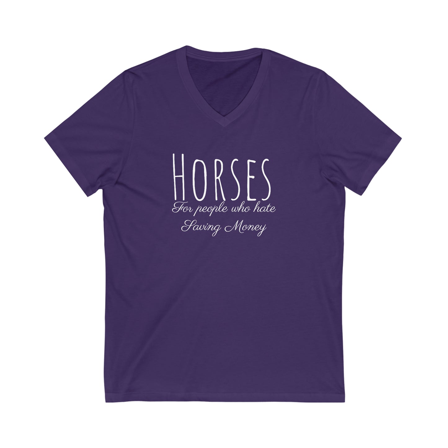 Shirt - Horses, For people who hate saving money -  V-Neck Tee