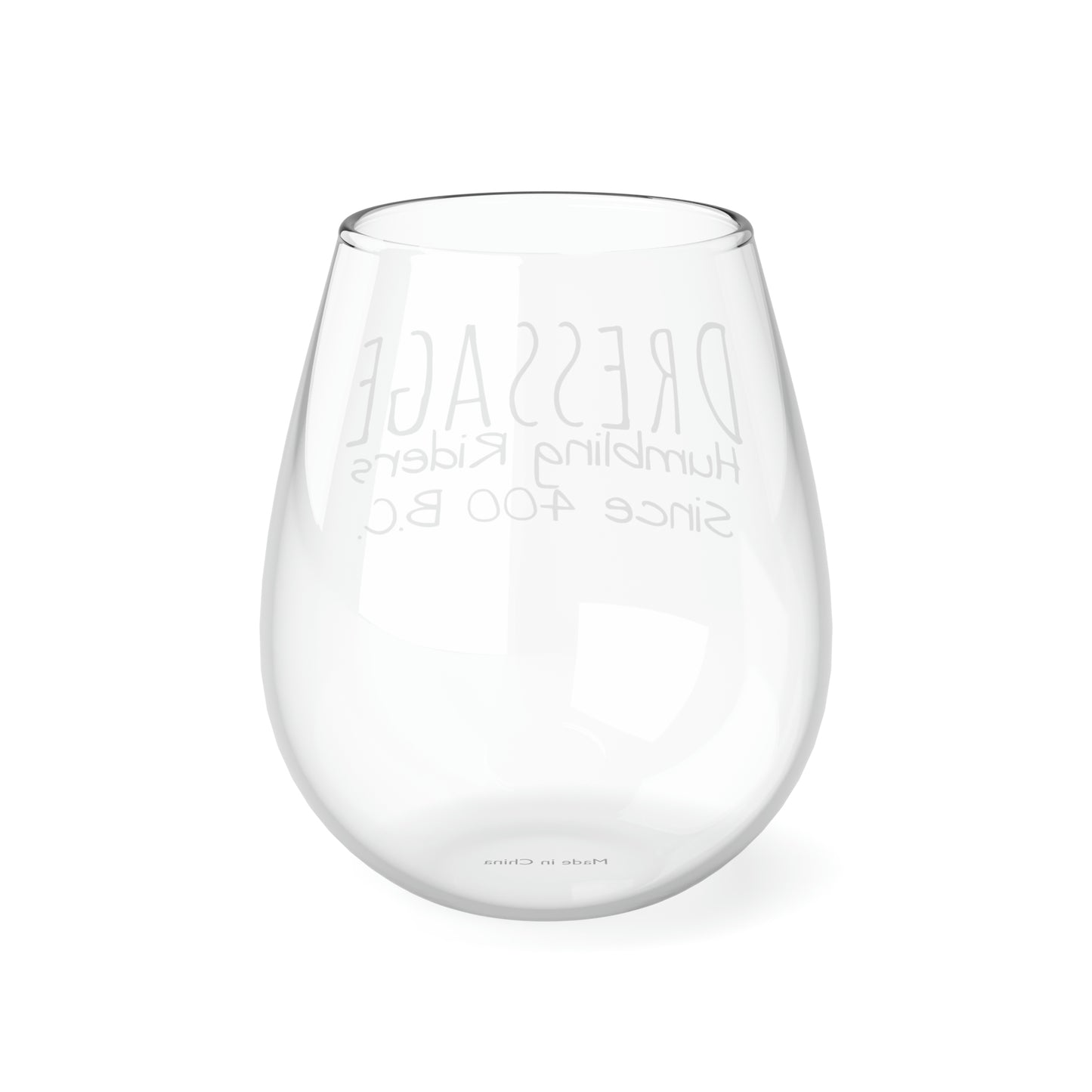 Wine Glass, 11.75oz - Dressage, Humbling Riders Since 400 B.C.