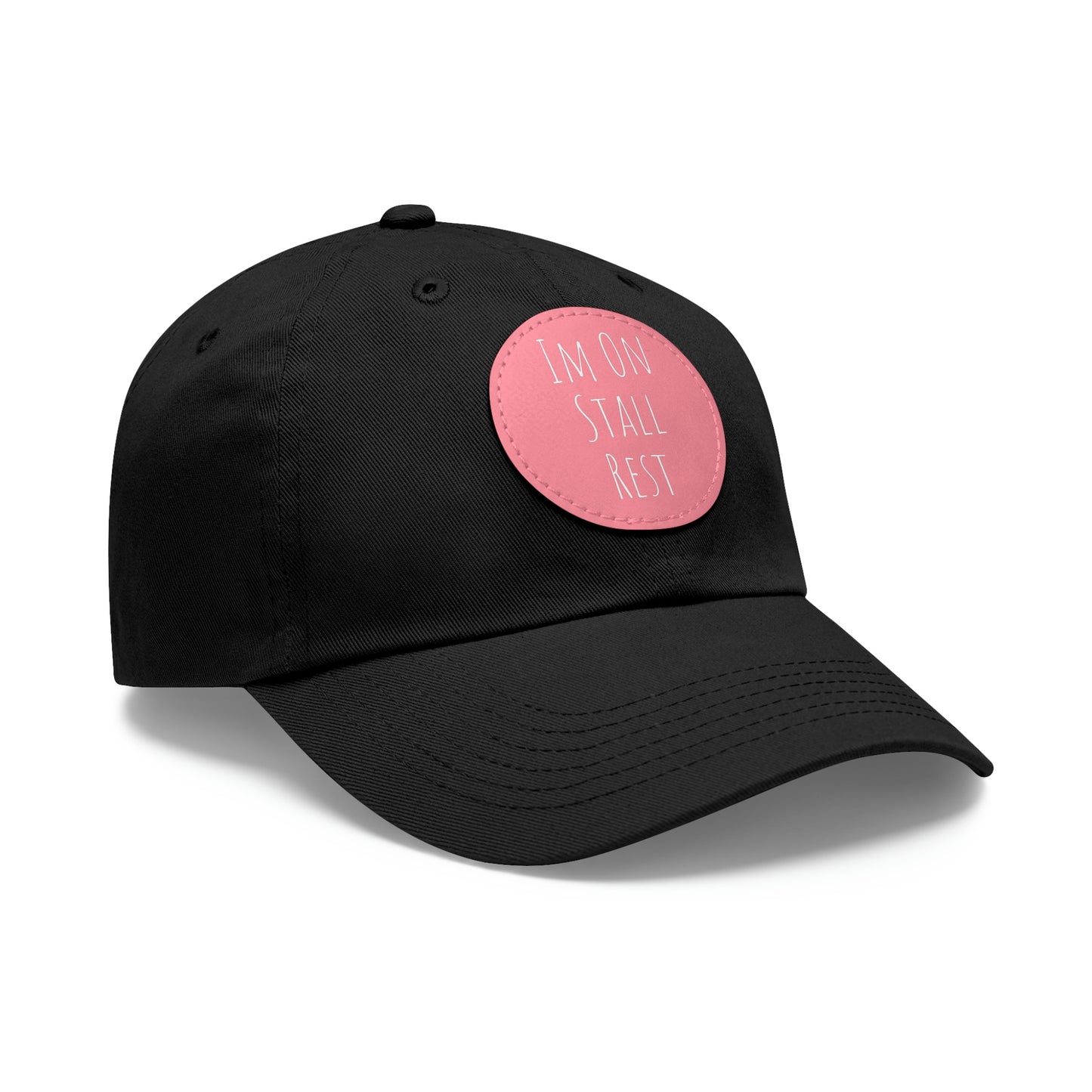 Hat with Leather Patch (Round) - Im On Stall Rest