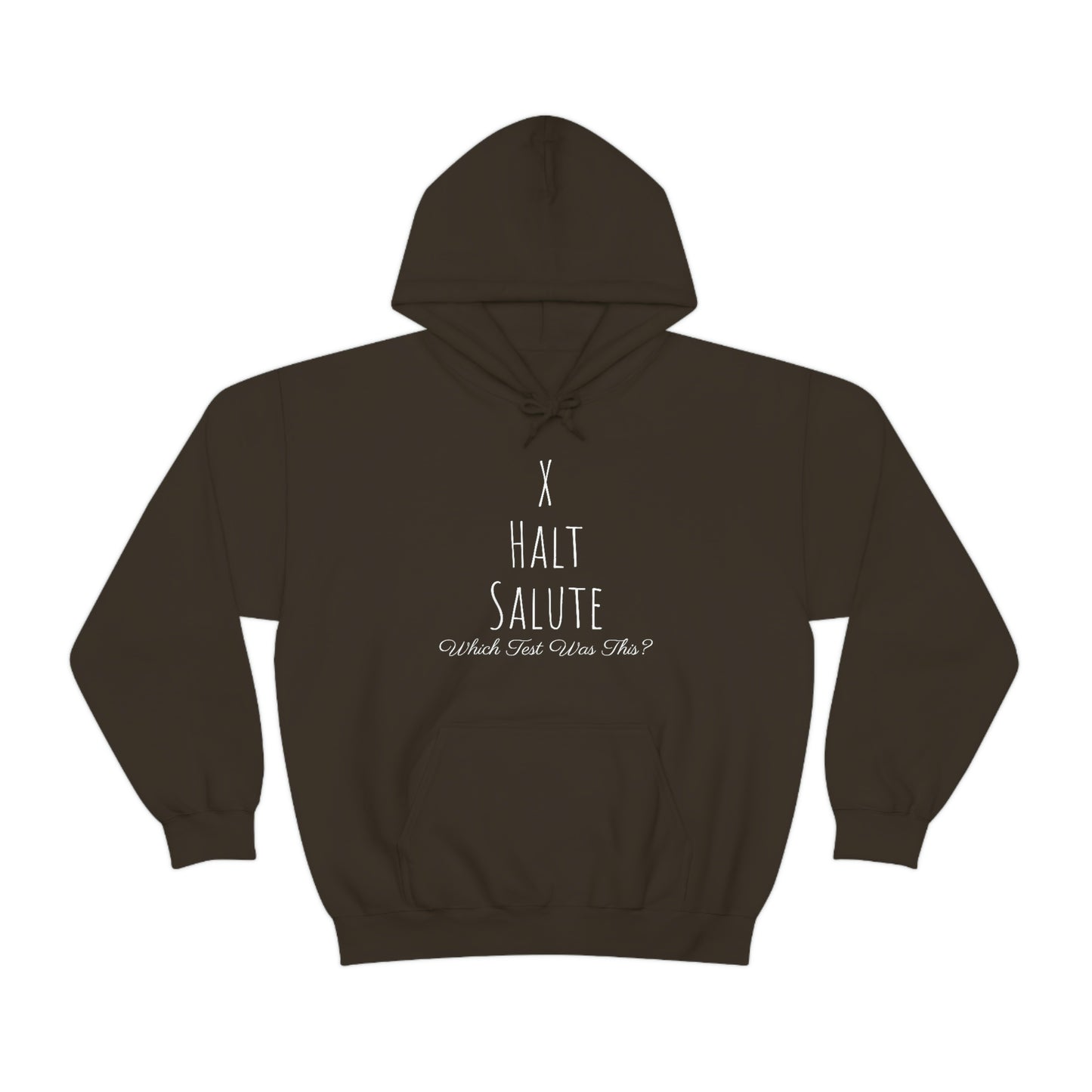 Sweatshirt Hoodie - X, Halt, Salute - Which Test Was This?